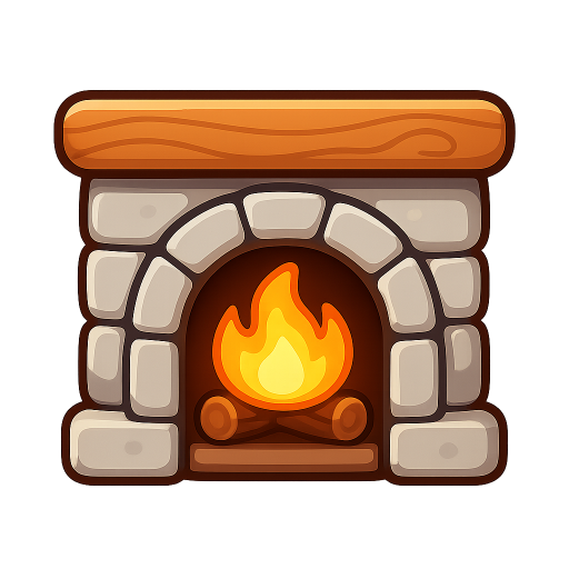 Stone Hearth Fireplace