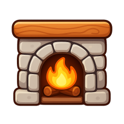 Stone Hearth Fireplace